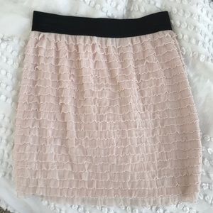 Lauren Conrad ruffled pale light pink tiered skirt